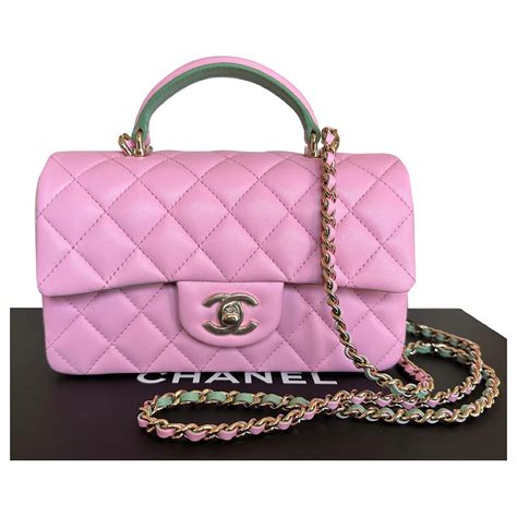 chanel satin purse green|chanel pink ref bag.